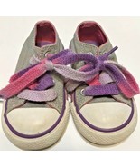 Converse All Star Infant Girls Double Tongue Butterfly Shoes Gray Pink P... - £12.43 GBP