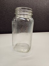 Vintage Duraglas Glass Hoosier Jar - Embossed Diamond Design - $8.09