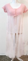 VTG 50-60s Andrea Claire Haddad WM M Lingerie Robe Bed Jacket Smocked To... - $29.02