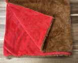 Animal Adventure Red Brown Plush Curious George Baby Blanket 32”x28” - $20.89