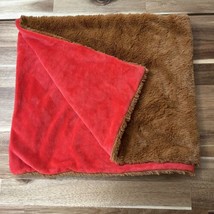 Animal Adventure Red Brown Plush Curious George Baby Blanket 32”x28” - $20.89