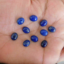 GTL certificate 9x11mm oval lapis lazuli loose gemstone wholesale 100 pcs o04 - £61.79 GBP