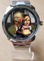 Art Legend Funny Van Gogh Vs Mona Lisa Unisex Trendy Wrist Watch Sporty - £27.97 GBP