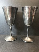 Italian Silver Plated 4&quot;  Wine Goblets El de Uberti set of 2 - $19.80