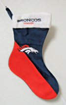 Embroidered NFL Denver Broncos on 18&quot; Orange/Blue Basic Christmas Stocking - £22.92 GBP