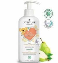 ATTITUDE Baby Leaves Hypoallergenic 2 in 1 Shampoo/Body Wash Pear Nectar 16 Oz - £13.95 GBP