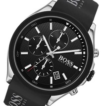 New Authentic Hugo Boss Velocity HB1513716 Black Dial Silicone Strap Men&#39;s Watch - £100.71 GBP