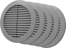 Vent Systems 6&#39;&#39; Inch Pack of 5 Grey Soffit Vent Cover - round Air Vent Louver - - £44.61 GBP