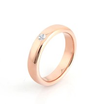 0.25Ct Round Cut Natural Moissanite Flush Set Unisex Wedding Ring in 925 Silver - £110.95 GBP