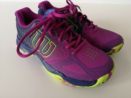NIB WILSON Kaos Comp Women&#39;s Tennis Shoes Purple Navy Green 6 WRS321270 - £69.77 GBP