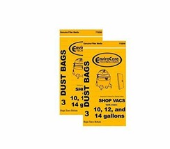 6 ShopVac F 10-14 Gallon Bags 9066200 Wet/Dry Shop Vac Vacuum Bags 906-6... - £20.23 GBP