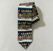 Christmas Neck Tie 50&quot; Santa Reindeer Football Funny Silk  Holiday Greet... - £6.18 GBP