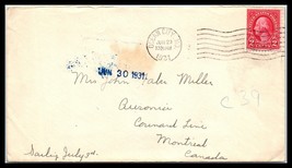 1931 US Postal History Cover - Ocean City, Maryland to Montreal, Canada J2 - $2.96