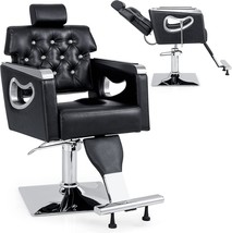 All Purpose Hydraulic Recline Barber Chair Salon Spa Beauty Hair Styling Chair - £259.92 GBP