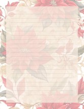 Christmas Poinsettia Lined Stationery Paper (25 Sheets)  8.5 x 11 Premium Paper - £9.59 GBP