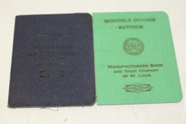 VTG Lot of 2 Manufactures Bank &amp; Trust St. Louis MO Savings Books 1948-49, 69-70 - £10.08 GBP