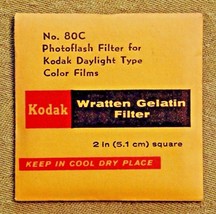 Kodak Wratten No. 80C (5.1 cm) 2-inch Gelatin Filter NEW OLD STOCK - £7.06 GBP