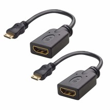 Cable Matters 2-Pack Mini HDMI to HDMI Adapter (HDMI to Mini HDMI Adapter) 6 Inc - £15.97 GBP
