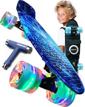 This 22-Inch Kids&#39; Skateboard, Called The Deleven, Comes With Bright Led Wheels, - £58.28 GBP