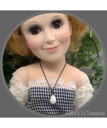 White Glass Teardrop Dangle Pendant Doll Necklace • 18-22” Vintage Doll ... - £5.42 GBP