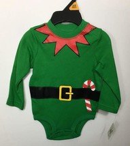 NEW Falls Creek Bodysuit 3-6 Months BABY Elf Candy Cane Green - $9.70
