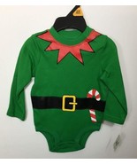 NEW Falls Creek Bodysuit 3-6 Months BABY Elf Candy Cane Green - £7.71 GBP