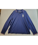 Polo Ralph Lauren Polo Shirt Mens Size 2XL Blue Cotton Logo Long Sleeve ... - £28.57 GBP
