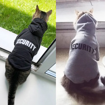 Security Cat And Dog Kitten Puppies Pet Coats Jacket Hoodies Warm Animal... - £5.47 GBP