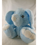 Aurora Baby Taddle Toes Blue Plush &amp; Satin ELEPHANT 10&quot; sitting size - $9.04 CAD