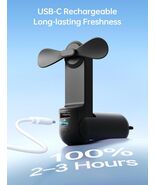 Black Handheld Mini Fan USB Rechargeable 3in1 Portable Pocket Fan - $40.99