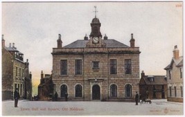 Postcard Town Hall &amp; Square Old Meldrum Aberdeenshire Scotland UK - $9.89