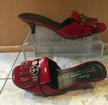 Donald Pliner Couture Patent Leather Slide Shoe New Peace Sign Sz 5.5 6 ... - £85.91 GBP