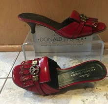 Donald Pliner Couture Patent Leather Slide Shoe New Peace Sign Sz 5.5 6 6.5 $275 - £71.88 GBP