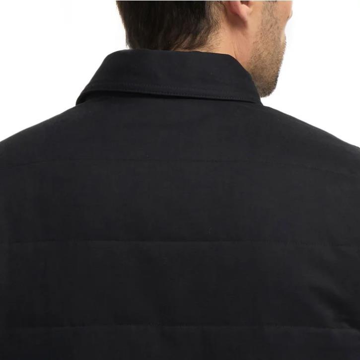 Hurley Mens Shirt Jacket Black Shacket Pockets Quilted Snap Button Lightweight Item image 6