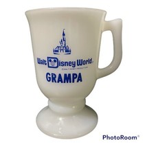 Vintage 80s Walt Disney World White Milk Glass Grampa Mug Cup 5.25&quot; - £7.86 GBP