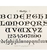 Gothic Text Font Example 1899 Victorian Crafts Drawing Art Ephemera DWKK20 - $27.22 CAD