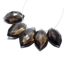 Natural Smoky Quartz Faceted Marquise Beads Briolette Loose Gemstone Jewelry - £4.43 GBP
