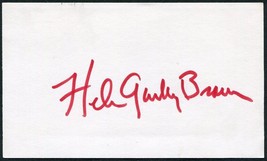 HELEN GURLEY BROWN SIGNED 3X5 INDEX CARD SEX AND THE SINGLE GIRL COSMOPO... - $22.53