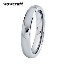 4mm Tungsten Carbide Ring Simple Style Dome Band Womens Mens Wedding Bands Polis - £17.96 GBP