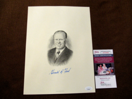 GERALD R. FORD 38TH US PRESIDENT SIGNED AUTO PRESIDENTIAL ENGRAVING LITH... - $395.99