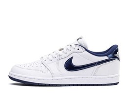 Jordan Mens 1 Retro Low 85 Sneakers Size 13 Color Summit White/Navy/White - £121.58 GBP
