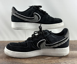 Nike Air Force 1 Low 3D Chenille Swoosh Black Cool Grey 823511-014 Mens ... - £54.37 GBP