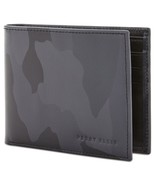 Perry Ellis Portfolio Mens Camo Bi-Fold Wallet Black ONE SIZE B4HP - $13.95