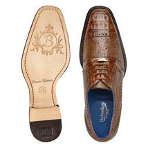 Belvedere Men's Shoes Martino Genuine Caiman Crocodile/Ostrich Walnut R104 image 2