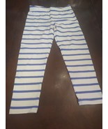 Basic Editions Girls Size Small 6 Blue And White Striped leggings - $15.72