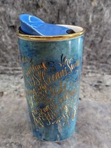Starbucks Gold Mermaid Siren Song Poem Teal Blue Ceramic Travel Tumbler ... - £14.93 GBP
