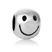 Emoji Smile Face European Large Hole Bead For Charm Bracelets C51 - £2.78 GBP