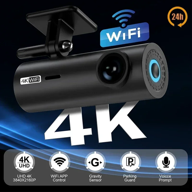 4K Car Dash Cam DVR Recorder Auto Recorder APP Control Black Box WIth WIFI Voice - £37.09 GBP+