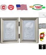 Stylish Pewter Double Photo Frame 2.5x3.5 - Antique Charm for Memorable ... - $55.73 CAD