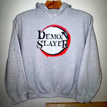 Demon Slayer: Kimetsu no Yaiba Hoodie - Large - Gray - STAIN/HOLE - £9.16 GBP